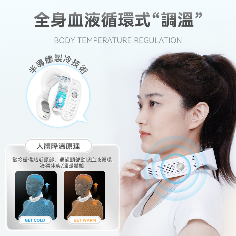 美國NEWEDO智能全身控溫超靜清新掛脖冷暖機 掛頸冰涼保暖機 冷敷掛淨機 暖敷掛頸機