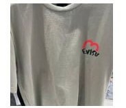 [S] EVISU PUBLIC BEAR ILLUSTRATION LOOSE FIT SHORT SLEEVE T-SHIRT,KHAKI, EV2UTS903-KHAKI (SEV241)