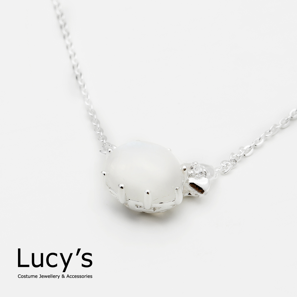 Lucys-925純銀晶透石項鍊(三色) (104044/105874/104899)