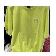 [S] EVISU COMMON BACK HILLS PAINTING LOOSE FIT T-SHIRT,LIME, EU2UTS905-LIME (SEV246)