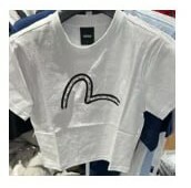 [S] EVISU BIG LOGO CROP TOP,WHITE, EV5FTS952-WHITE (SEV247)