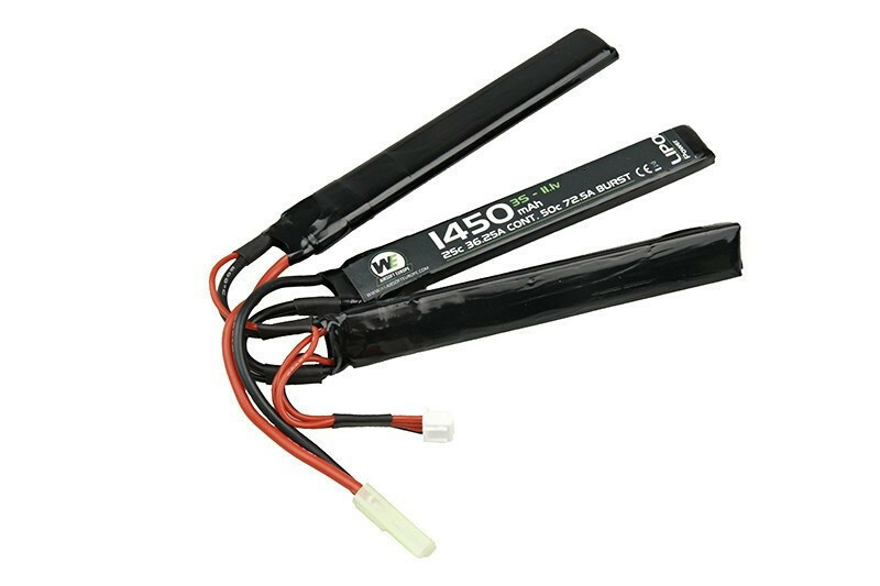 WE LIPO 11.1v 1450mAh 25C Nunchuck Battery Airsoft.
