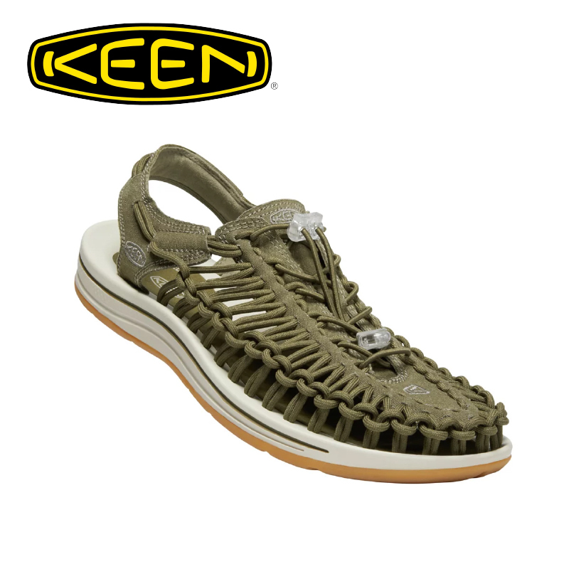 KEEN 美國 1026230 UNEEK CANVAS 編織涼鞋 男款 (軍綠) 戶外機能/舒適/潮流時尚/雙繩一墊 30K26230