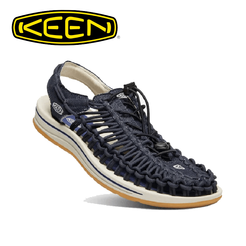 KEEN 美國 1026229 UNEEK Canvas 編織涼鞋 男款 (單寧藍) 戶外機能/舒適/潮流時尚/雙繩一墊 30K26229