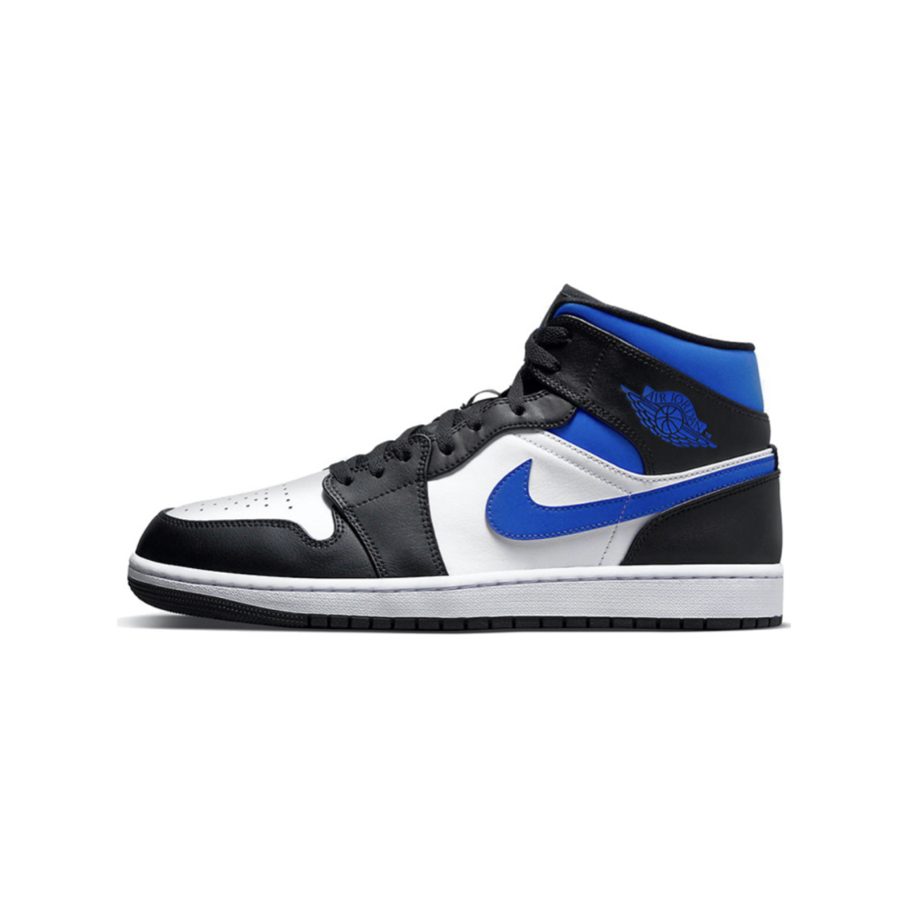 Air Jordan 1 Mid White Black Racer Blue 黑藍 小閃電 554724-140