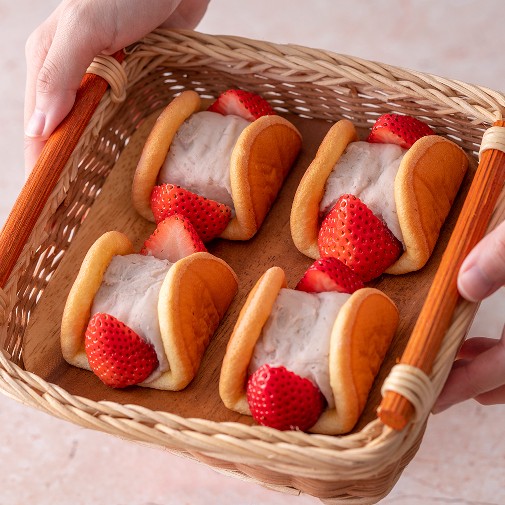 草莓芋泥元寶（6入）【半月燒/草莓甜點/草莓點心】