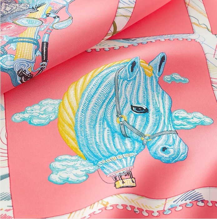 全新HERMES 絲巾 90x90cm  H003913S 02 Rose / Bleu / Multicolore 100% SILK Chevaloscope scarf 90 #BRAND NEW #香榭站正品