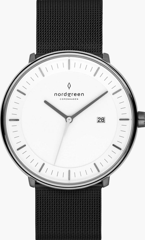 萬年鐘錶 - Nordgreen 北歐極簡風腕錶  Philosopher 哲學家極夜黑系列鈦鋼米蘭錶帶男錶 PH40SIMEBLXX  錶徑40MM