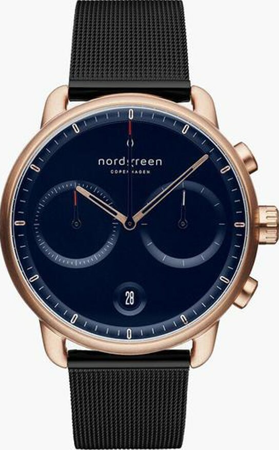 萬年鐘錶 - Nordgreen 北歐極簡風腕錶  Pioneer 先鋒  極夜黑米蘭錶帶男錶 PI42RGMEBLNA 錶徑42MM