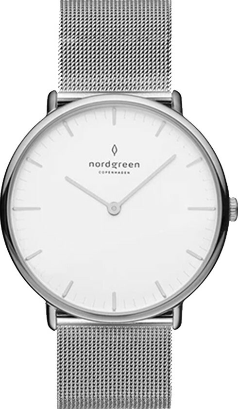 萬年鐘錶 - Nordgreen 北歐極簡風腕錶   Native 本真 皓白表盤月光銀米蘭錶帶女錶 NR36SIMESIXX  錶徑36MM