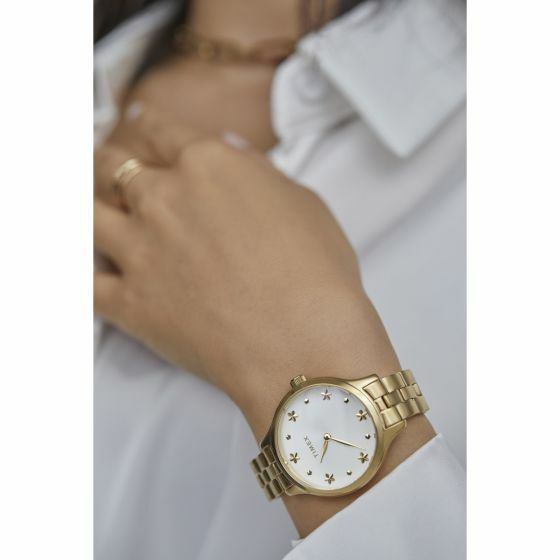 萬年鐘錶 - TIMEX 天美時   優雅小花全金不鏽鋼錶帶女錶  TW2V23300  錶徑  36MM