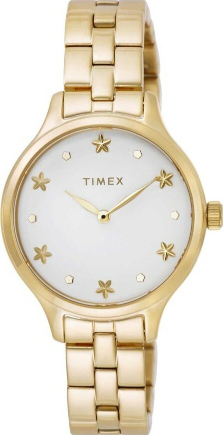 萬年鐘錶 - TIMEX 天美時   優雅小花全金不鏽鋼錶帶女錶  TW2V23300  錶徑  36MM