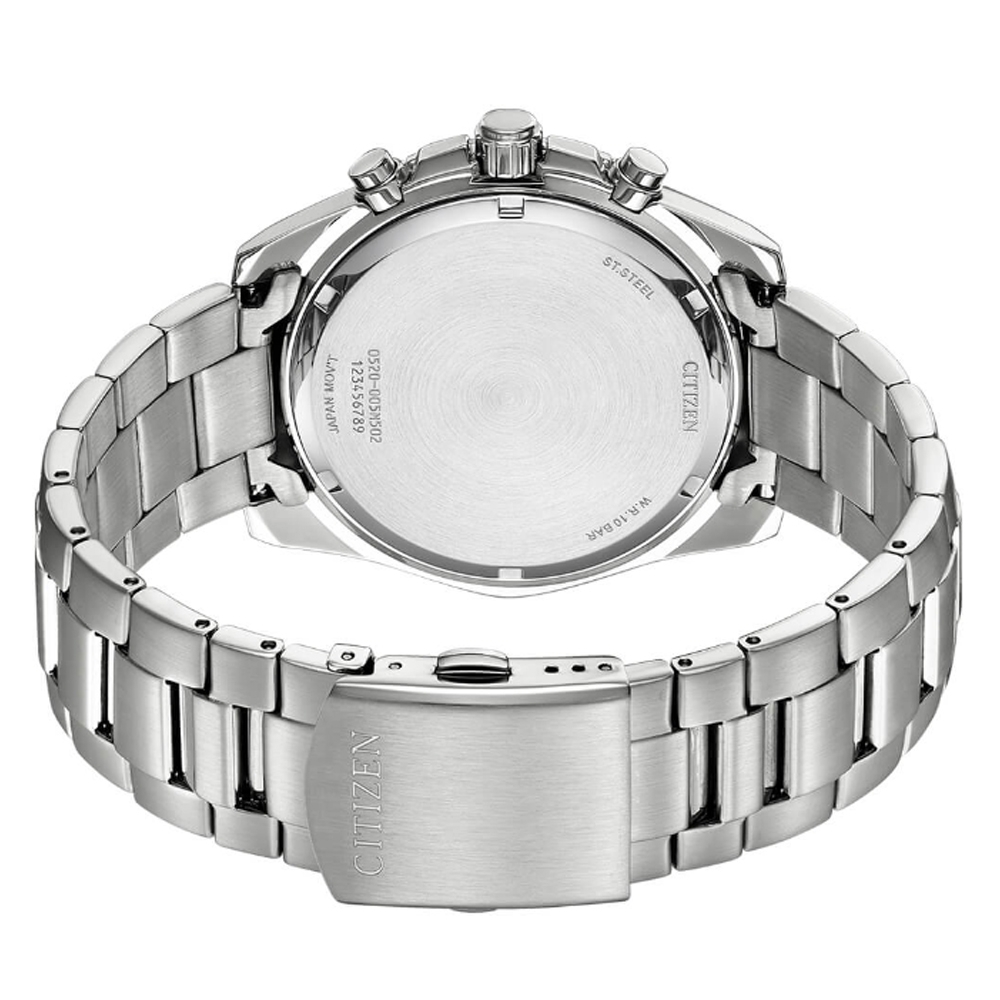 萬年鐘錶 - Citizen 星辰錶  紳士三眼計時不鏽鋼男錶  AN8200-50X  錶徑44MM