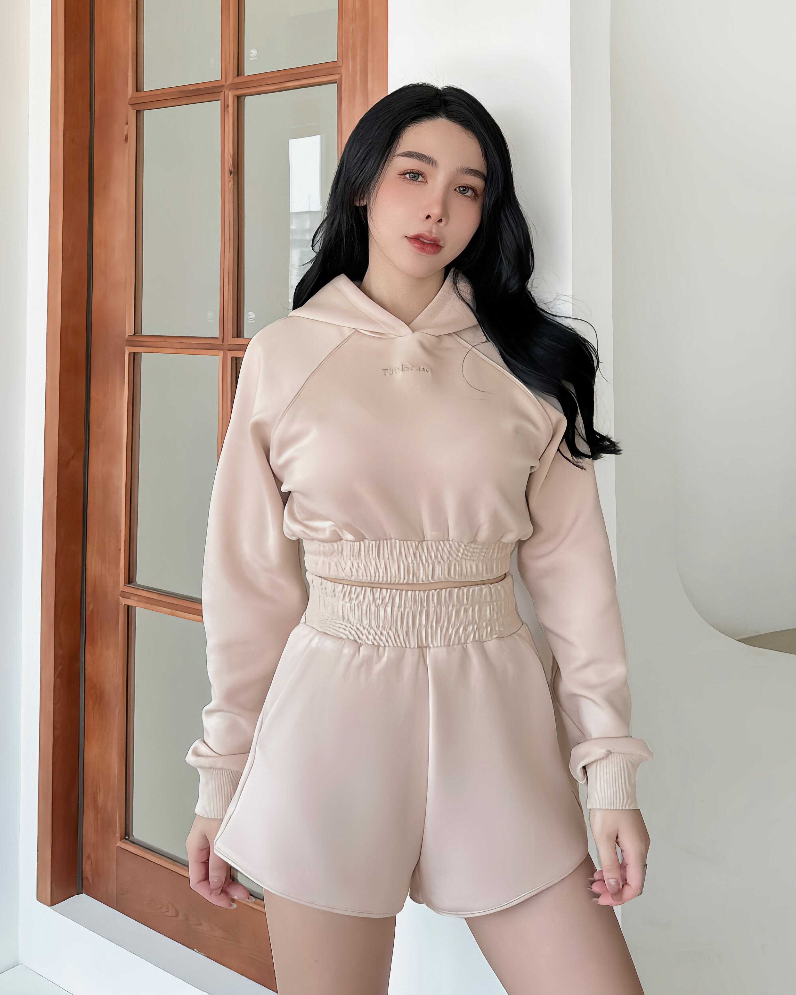 ⭒訂製-休閒小刺繡連帽套裝