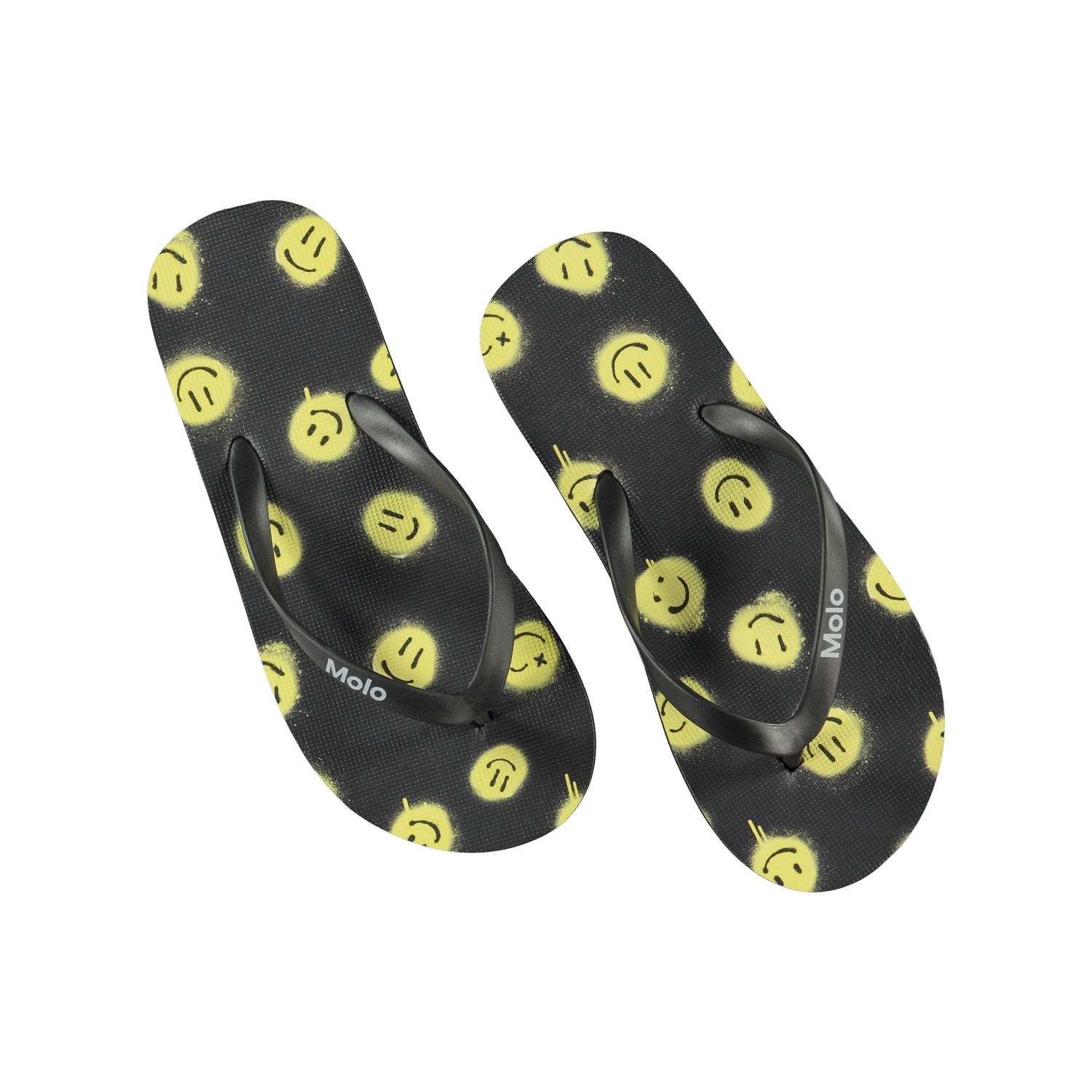〖 Molo 〗黑色笑臉人字拖鞋