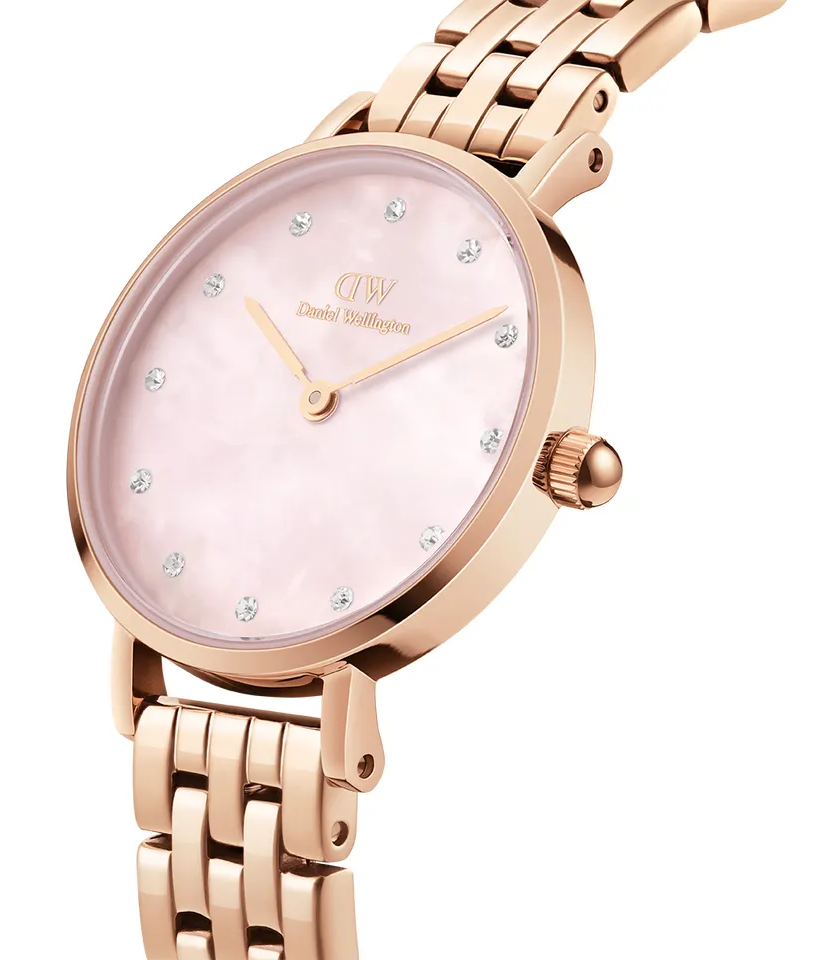 萬年鐘錶 - DW - Daniel Wellington   玫瑰金經典款五株錶帶女錶  PETITE LUMINE 5-LINK MELROSE 系列 DW00100617  錶徑 : 28mm