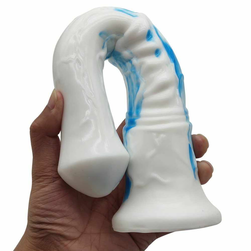 FAAK 仿馬加長假陽具 - 白藍色