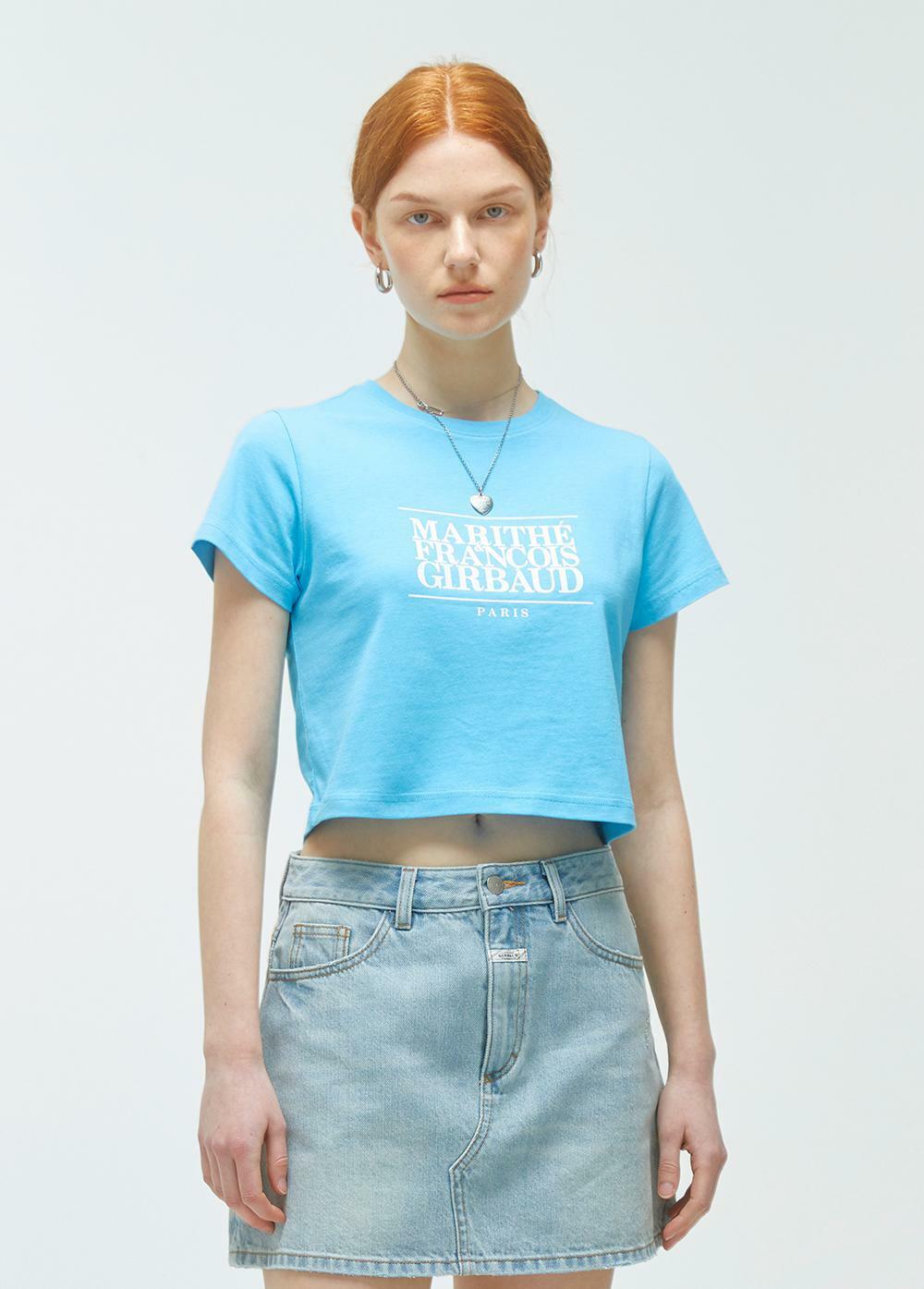 Marithe Francois Girbaud W CLASSIC LOGO CROP TEE