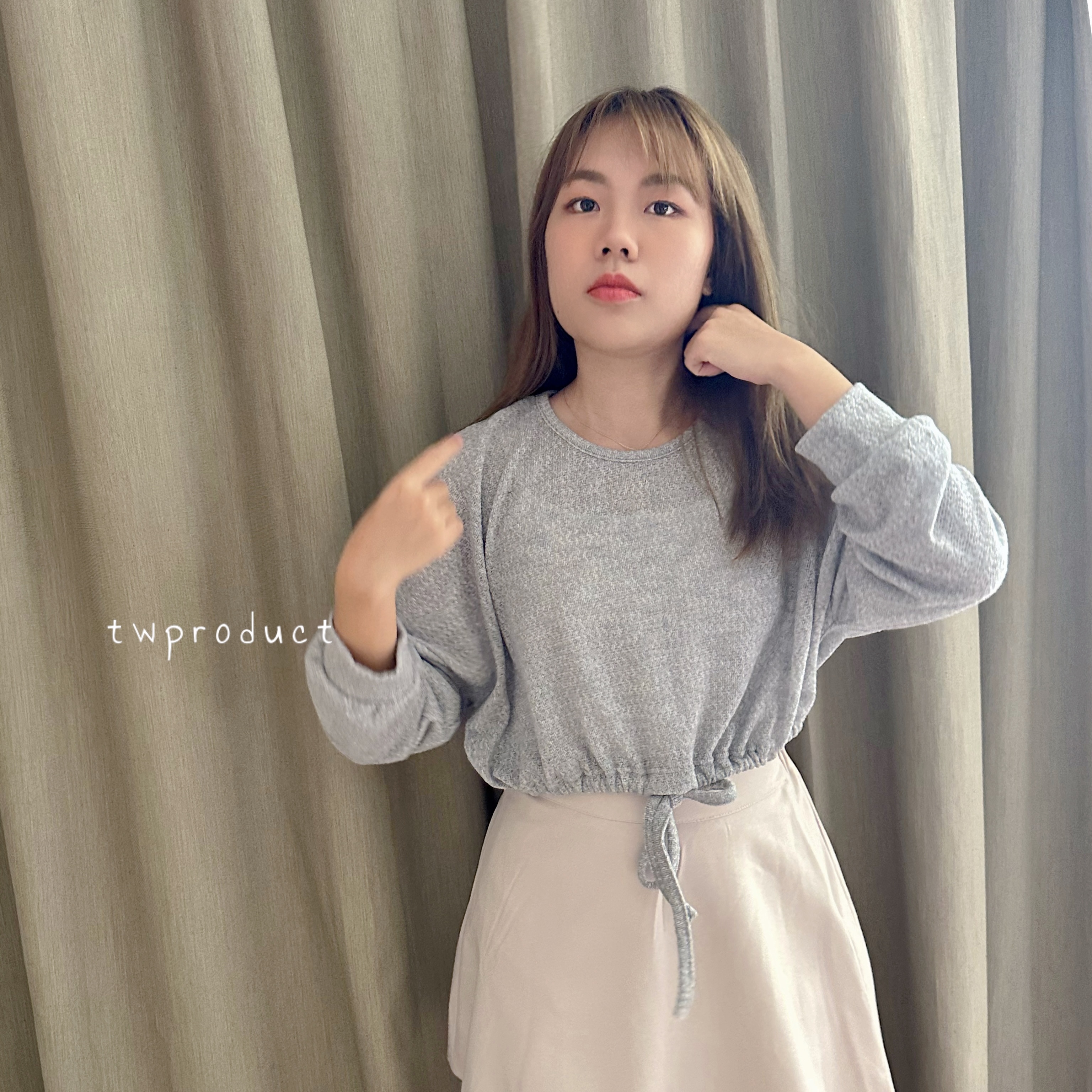 🍂 || TOP280 ||圓領軟綿針織索結top