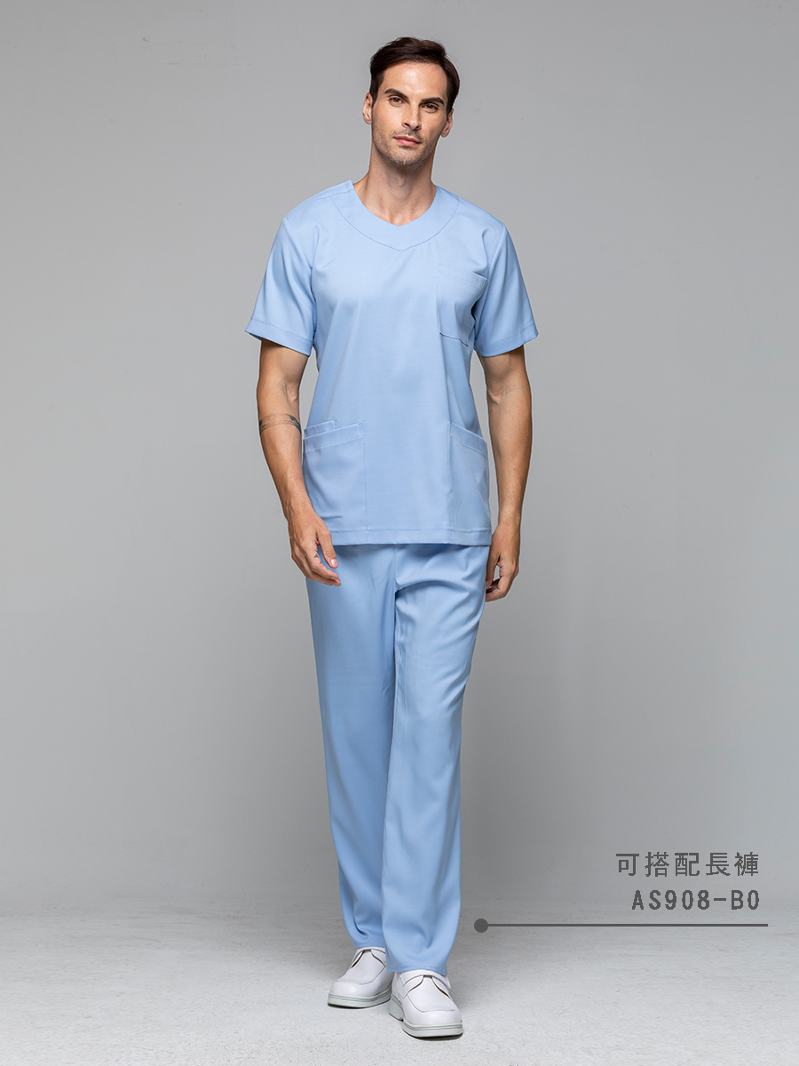 【 AS9081-B0 】男鬆緊長褲-ASV薄彈布-寶寶藍