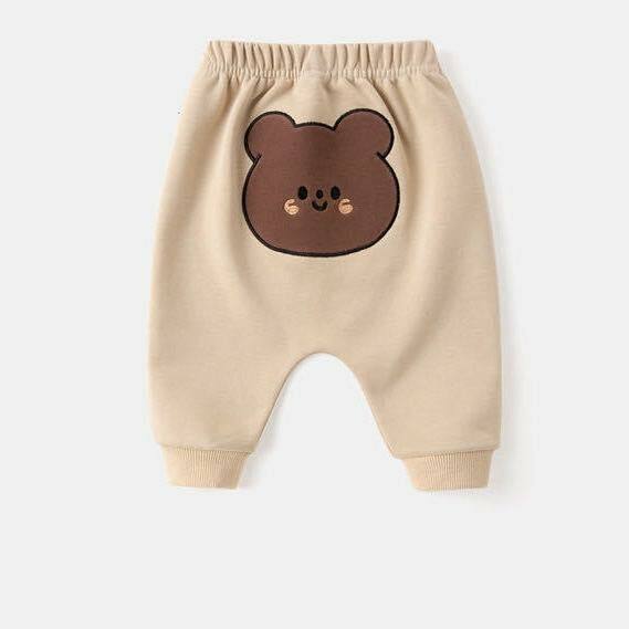 K12BE_SS23🐻米色可愛熊長褲仔