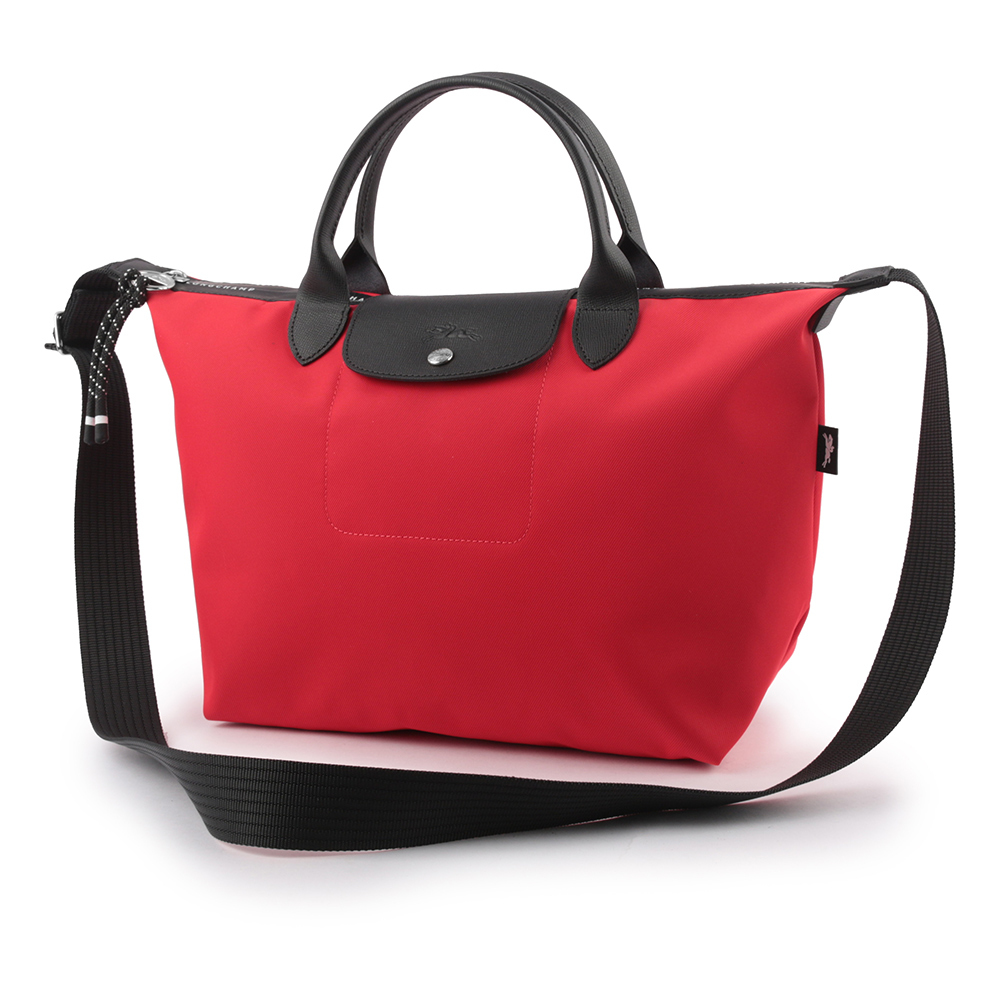 【LONGCHAMP】M號 LE PLIAGE ENERGY 再生帆布二用包(罌粟紅)
