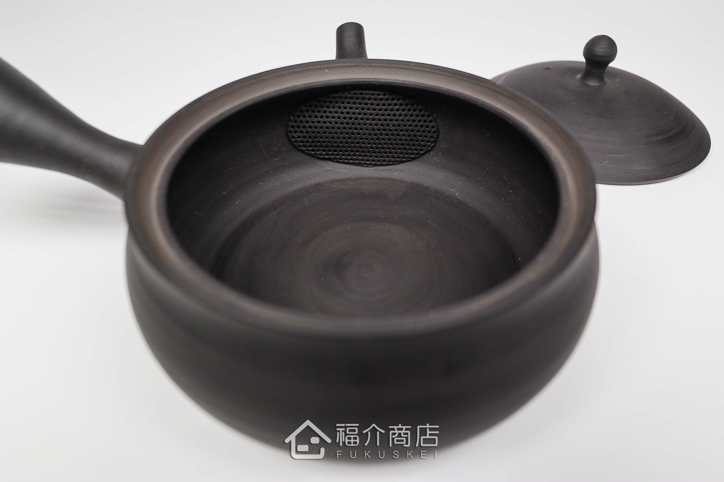 泡茶用的120ml黑色淺型陶壺