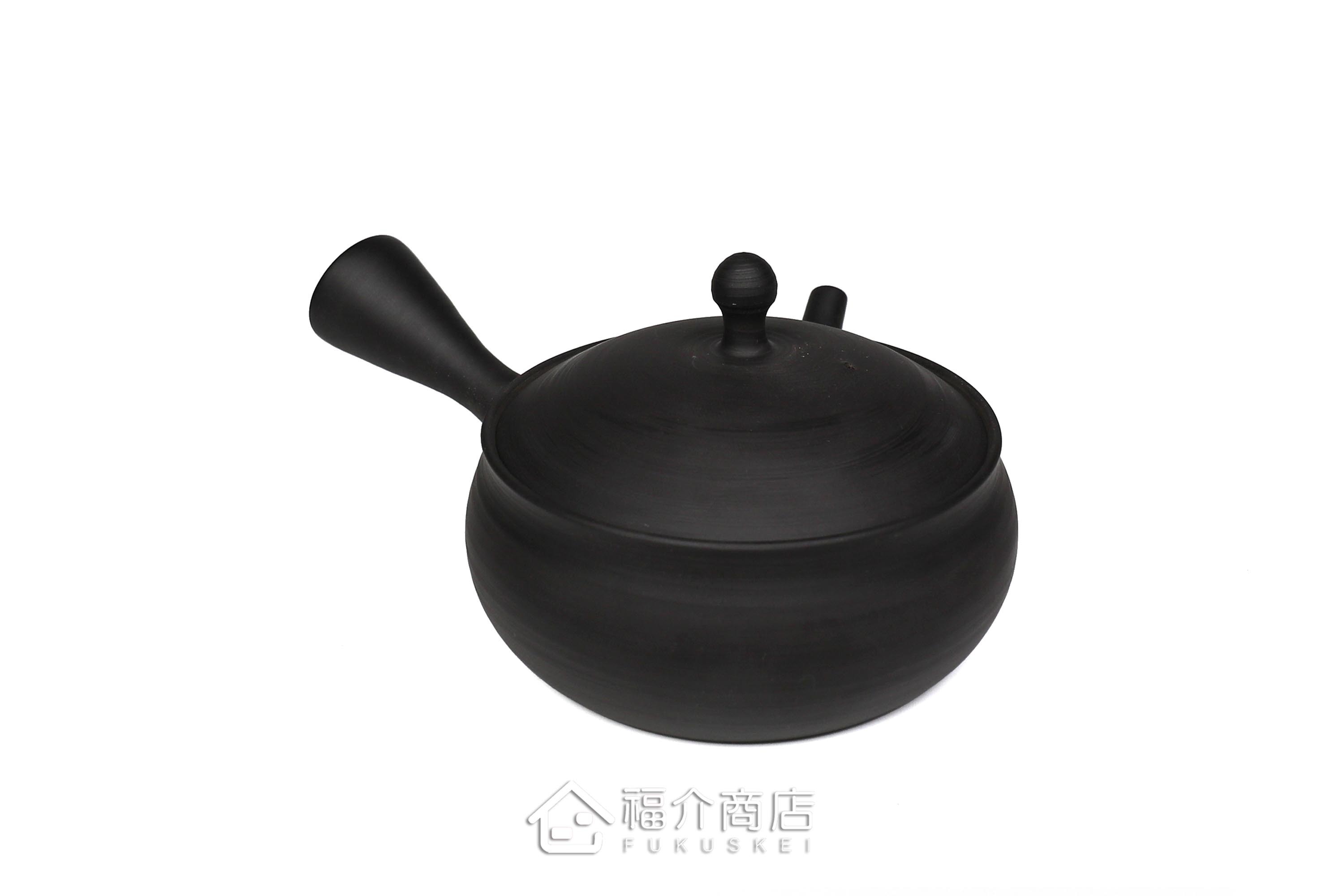 泡茶用的120ml黑色淺型陶壺