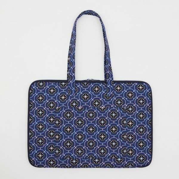 15.5" Laptop Case(Outer Pocket)/Begonia Glass Pattern No.3/Elegant Blue
