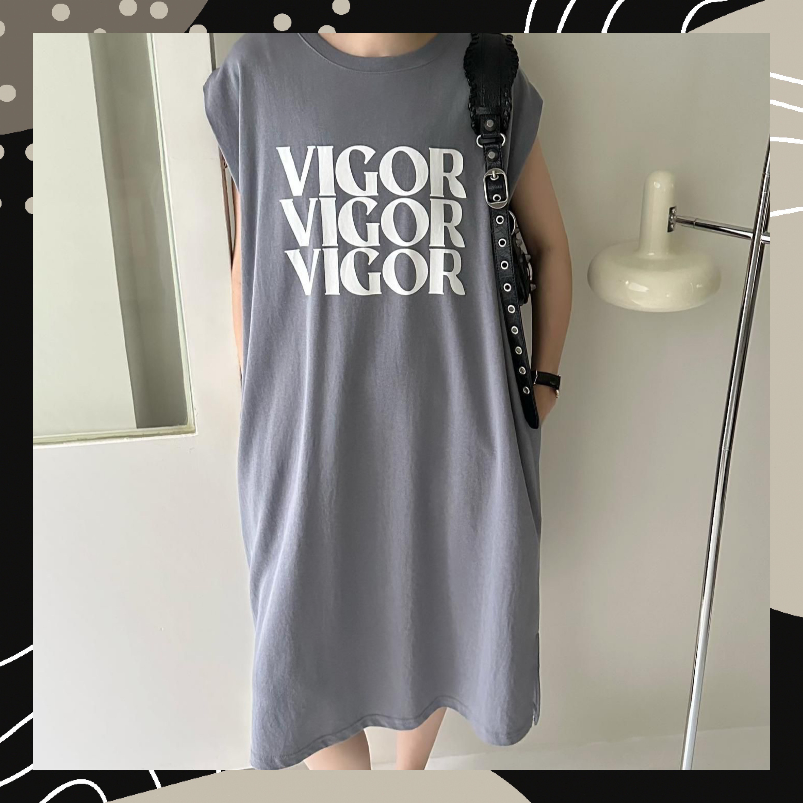 【BONNIE】印英文字小袖長OPS