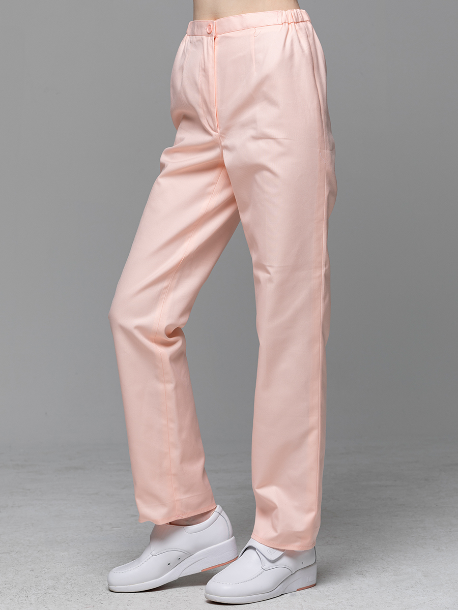 【 B900N-F0 出清款】女拉鍊長褲-B立挺布-粉霧橘