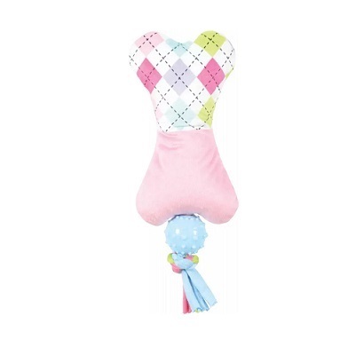 法國Zolux Puppy Tiny系列 狗玩具 - 布骨頭(粉)