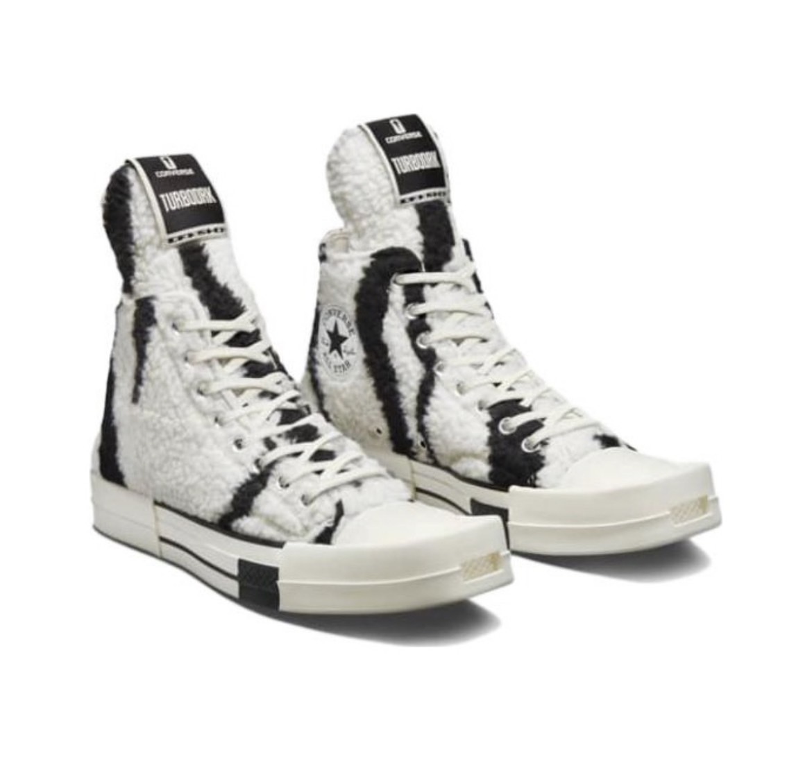 Rick Owens DRKSHDW x Converse Turbodrk Chuck 70 聯名限定 毛絨黑白 方頭鞋