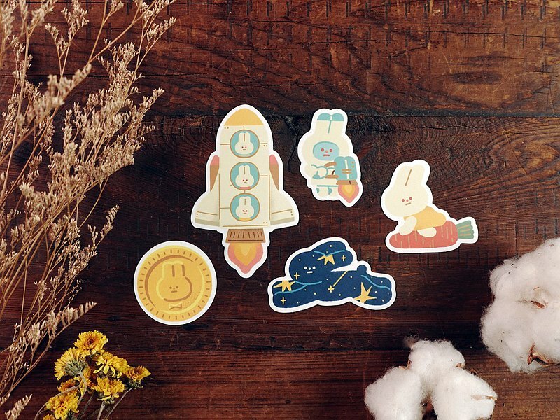 小黃間｜絕版｜防水貼紙包｜兔飛猛進