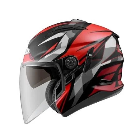 ZEUS ZS-613B 613B 3/4罩 半罩 內藏墨鏡 AJ15 消光黑紅