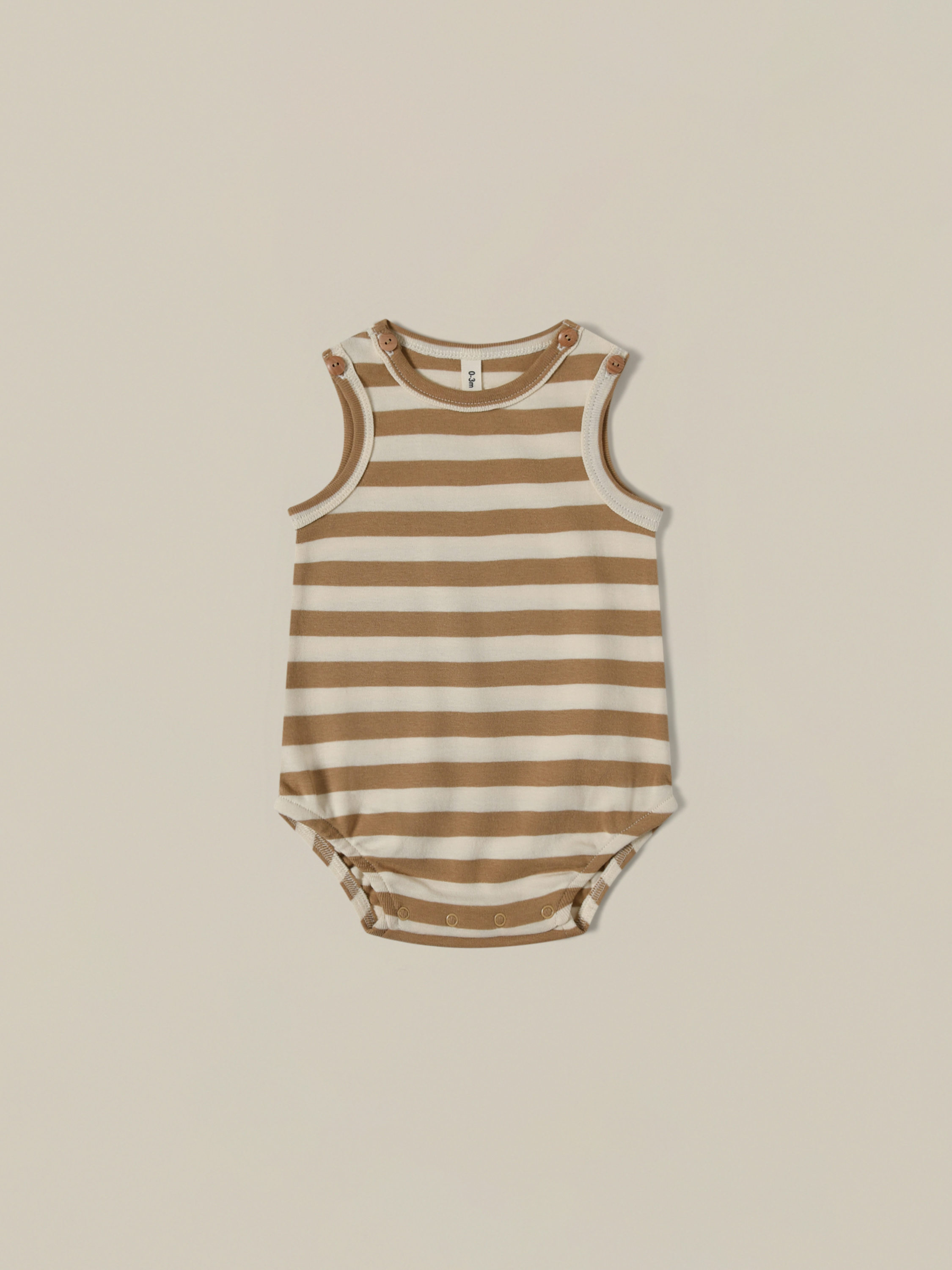 Organic Zoo 焦糖條紋包屁衣 Gold Sailor Sleeveless Bodysuit