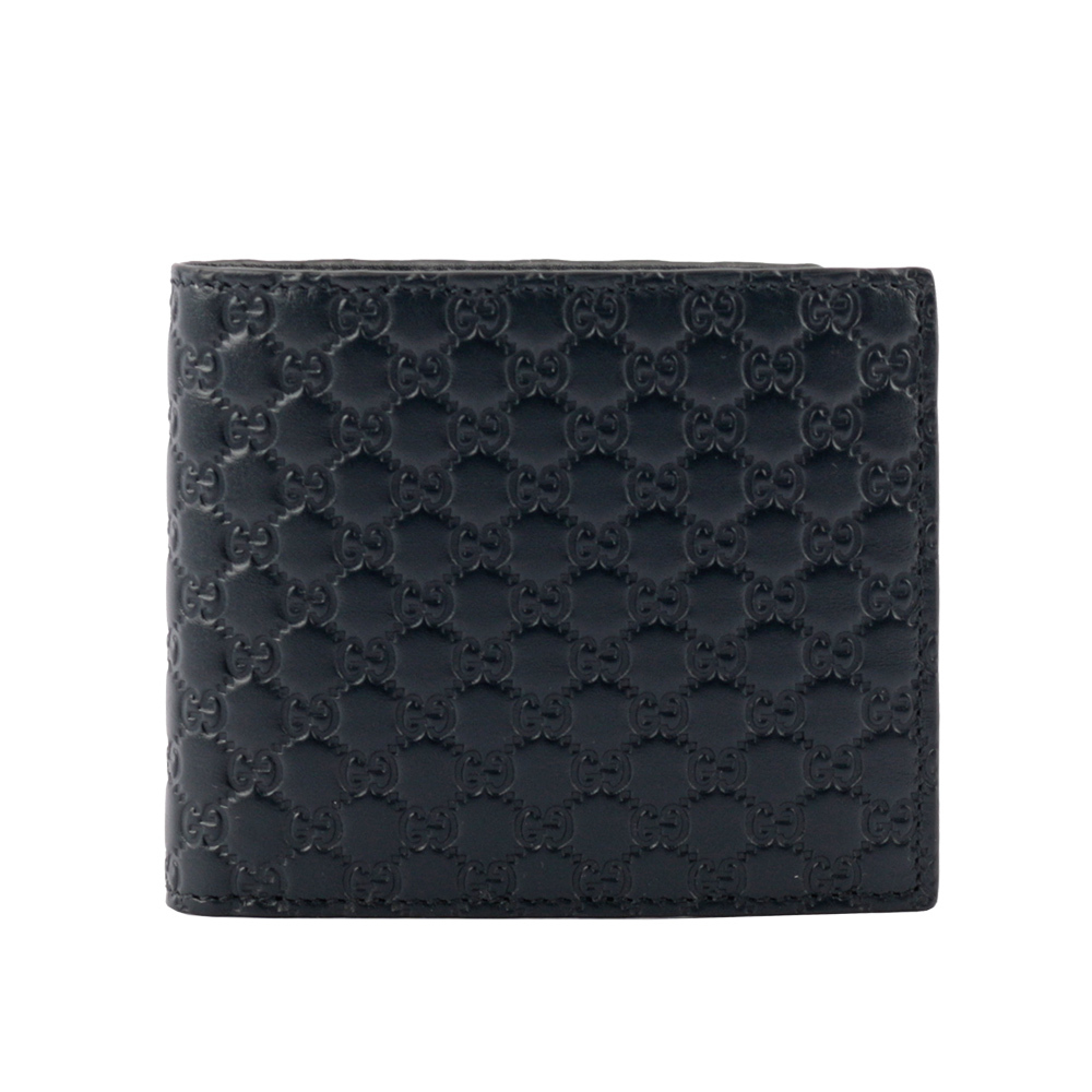【GUCCI】Guccissima 壓印牛皮對開零錢袋短夾