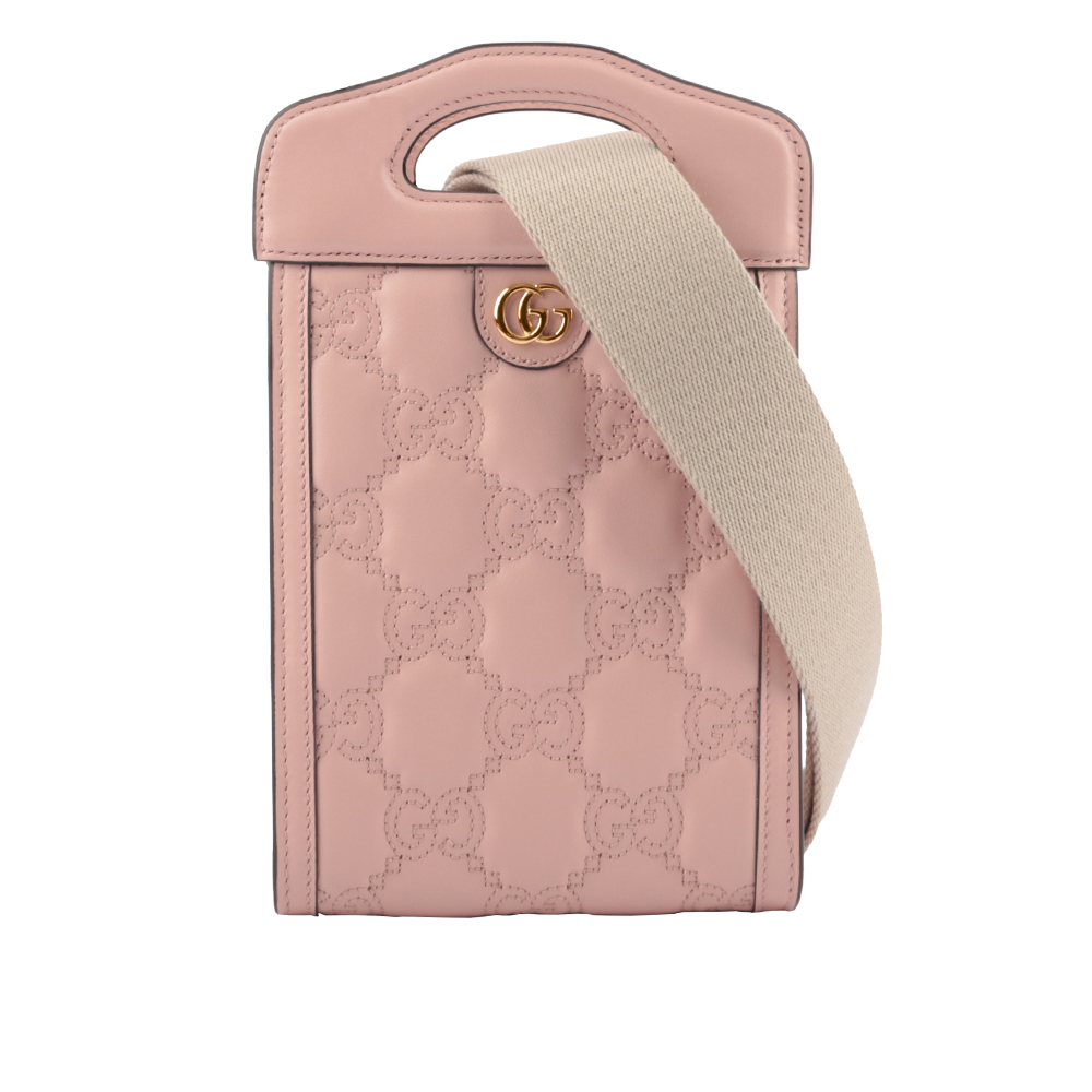 【GUCCI】GG 縫線標誌迷你手提/斜背二用包