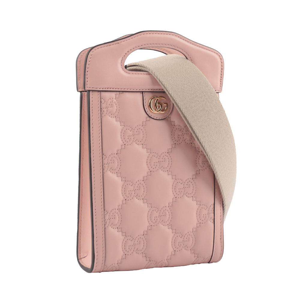 【GUCCI】GG 縫線標誌迷你手提/斜背二用包