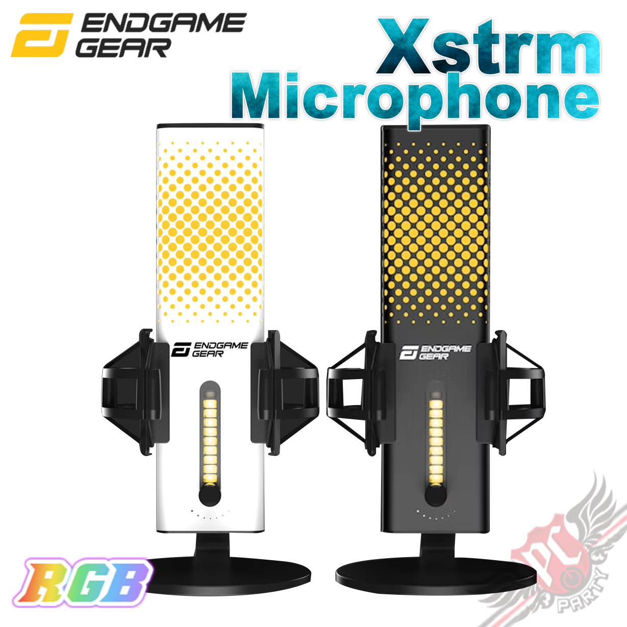 PC PARTY Endgame Gear Xstrm RGB USB 電容式麥克風(白色)