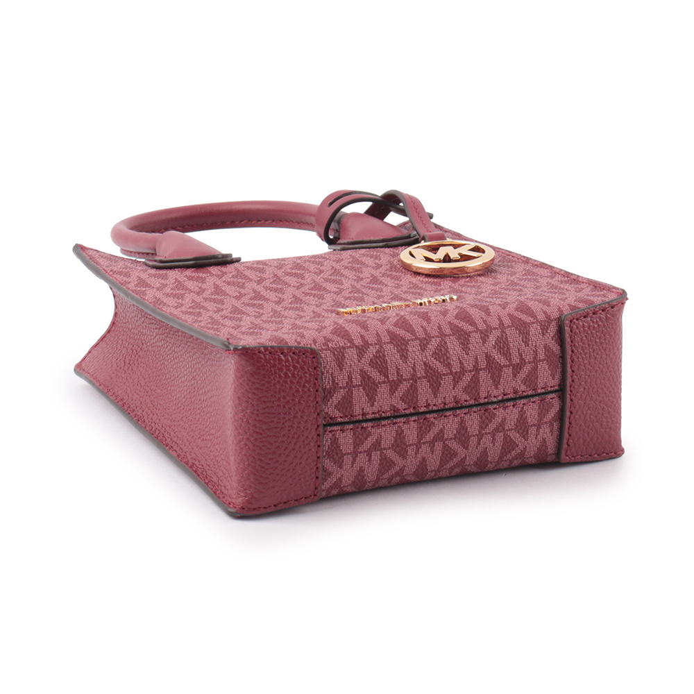 【Michael Kors】Mercer 塗層帆布手提/斜背二用迷你琴譜包(莓紫色)
