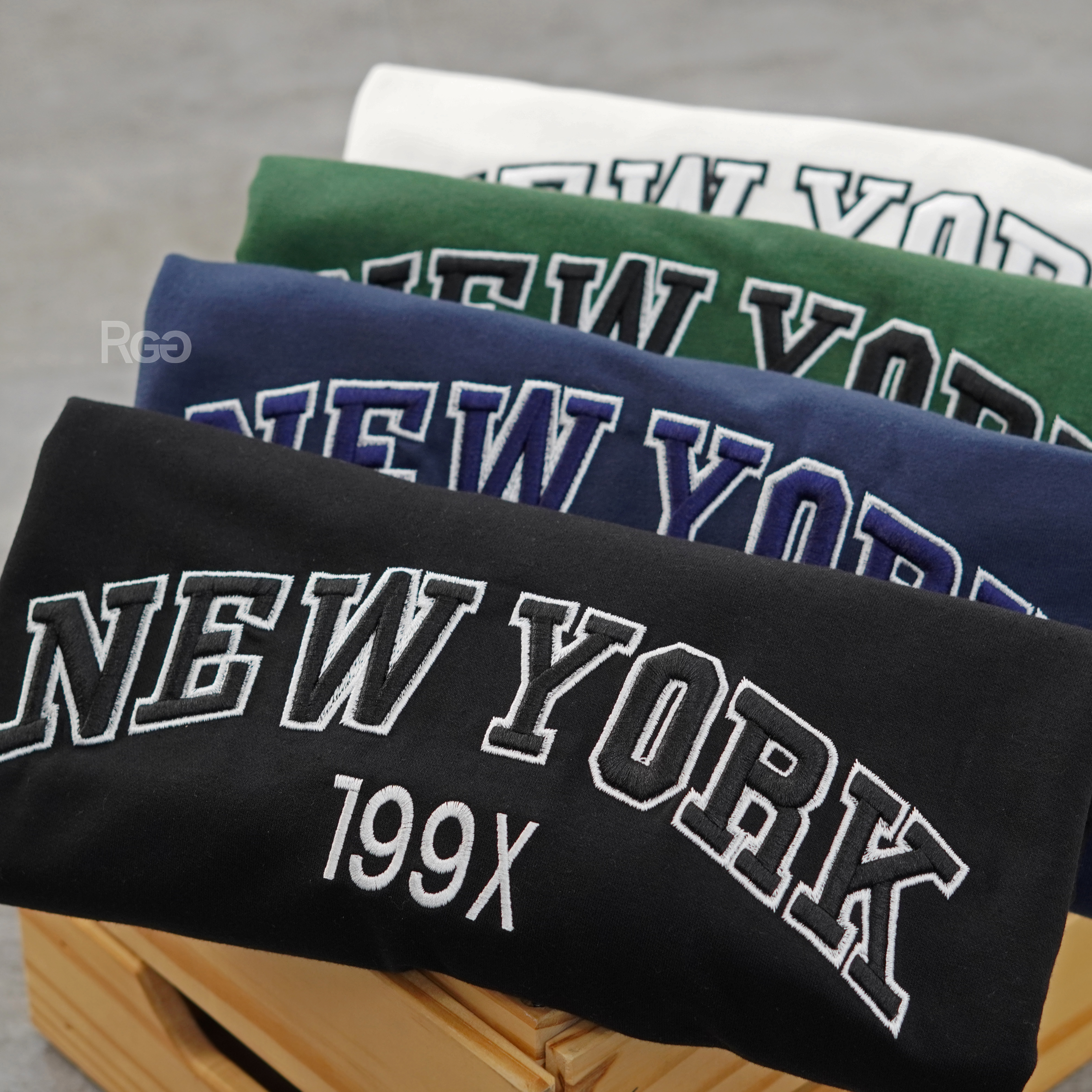 #80221 韓版 New York 刺繡 短T