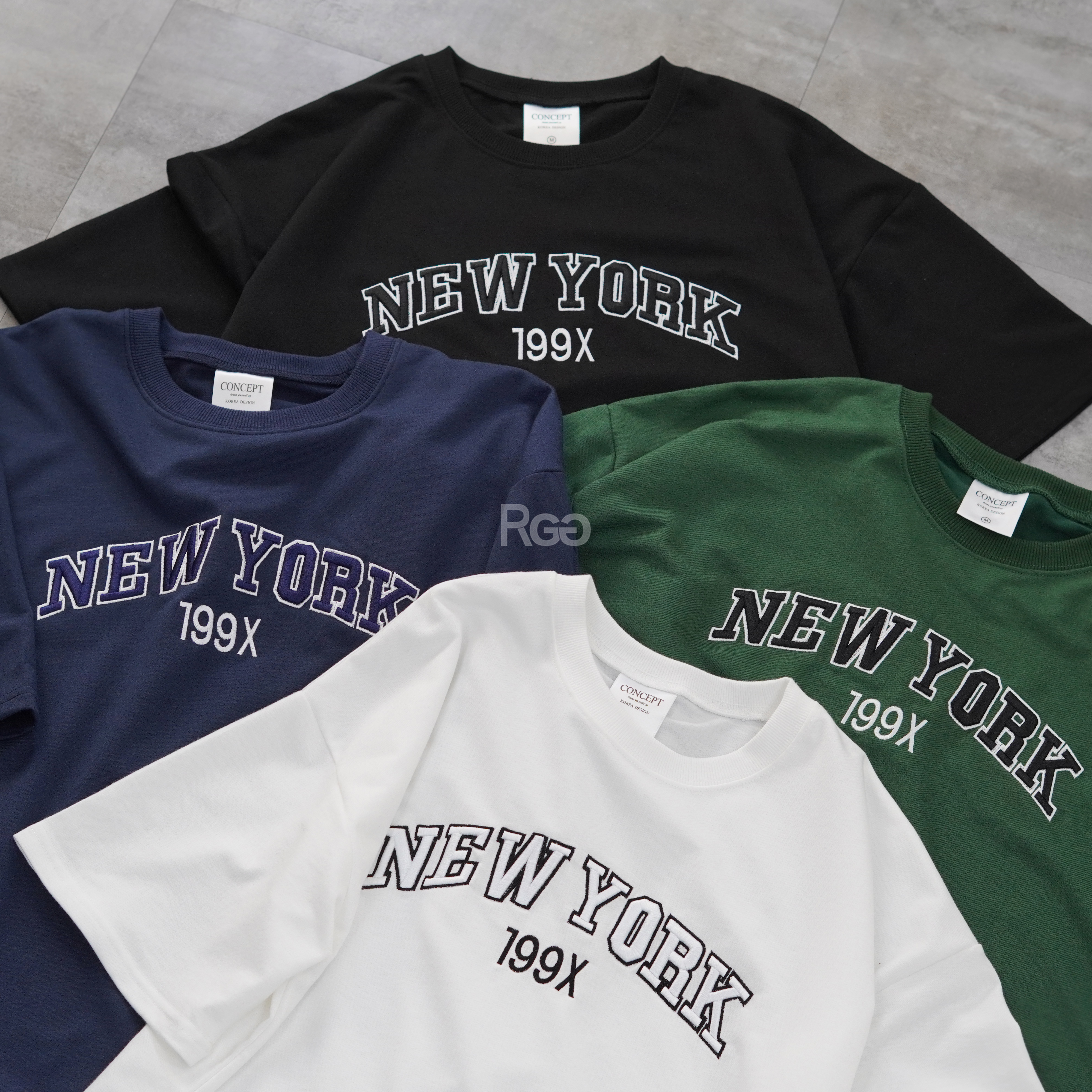 #80221 韓版 New York 刺繡 短T