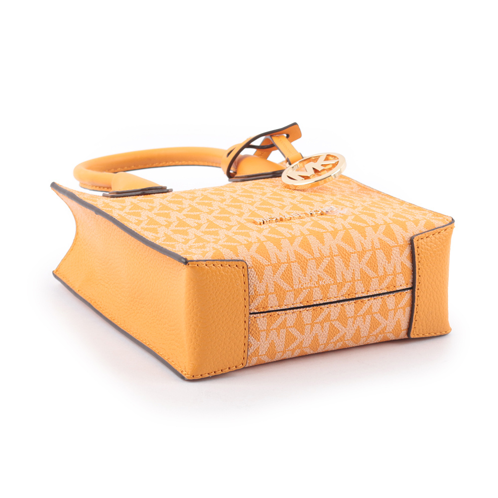 【Michael Kors】Mercer 塗層帆布手提/斜背二用迷你琴譜包(蜂蜜黃)