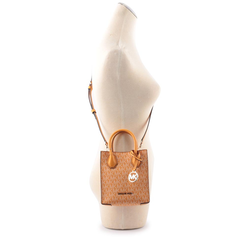 【Michael Kors】Mercer 塗層帆布手提/斜背二用迷你琴譜包(蜂蜜黃)