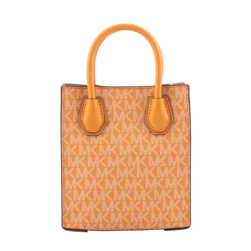 【Michael Kors】Mercer 塗層帆布手提/斜背二用迷你琴譜包(蜂蜜黃)