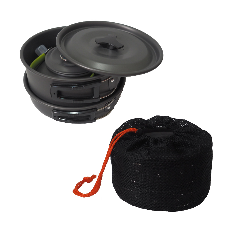 攜帶式鍋壺組(附收納袋) 露營/登山/套鍋/套鍋組/茶壺/炊具/野炊用具 51CCPDS308