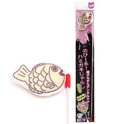 日本製造 貓壹Necoichi 潔齒逗貓棒 - 鯛魚燒
