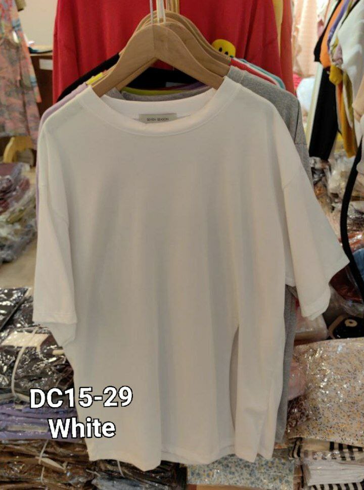 DC15 PLAIN 开叉 OVERSIZED T-SHIRT(WHITE)