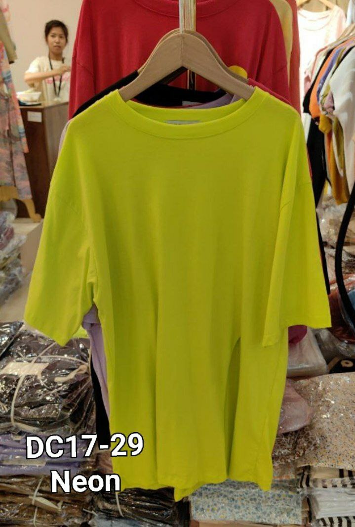 DC17 PLAIN 开叉 OVERSIZED T-SHIRT(NEON)